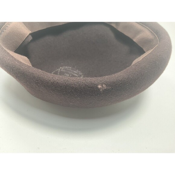 1920\'s Merrimac Hat Corp Women’s 100% Wool Beret In Brown Made in USA Vintage